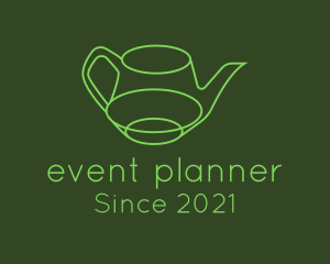 Tea - Minimalistic Green Teapot logo design