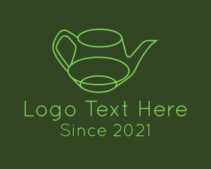 Pouring - Minimalistic Green Teapot logo design