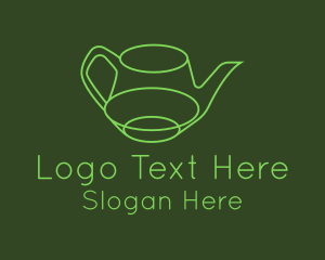 Minimalistic Green Teapot Logo