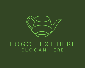 Minimalistic Green Teapot logo design