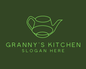 Minimalistic Green Teapot logo design