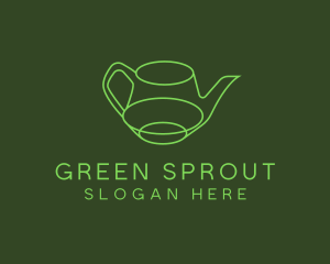 Minimalistic Green Teapot logo design