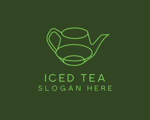 Minimalistic Green Teapot logo design