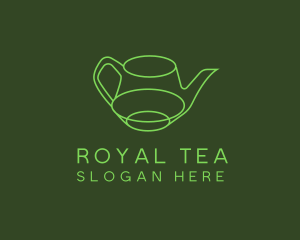 Minimalistic Green Teapot logo design