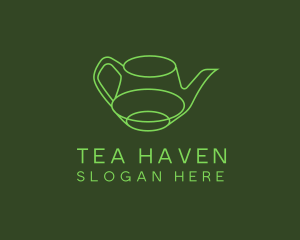 Minimalistic Green Teapot logo design