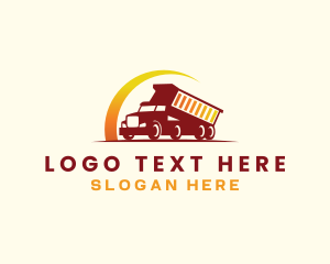 Trucking Company - Dump truck Transport Logistic logo design
