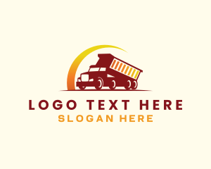 Delivery - Dump truck Transport Logistic logo design