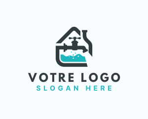 Faucet House Plumbing Repair Logo