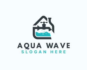 Faucet House Plumbing Repair logo design