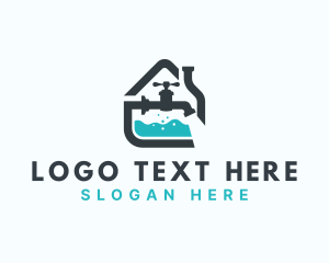 Faucet House Plumbing Repair Logo