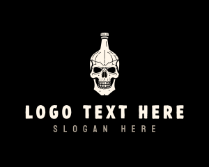 Liquor Bottle Skull Logo