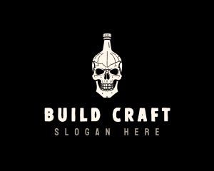 Liquor Bottle Skull logo design