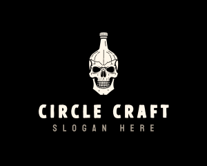 Liquor Bottle Skull logo design