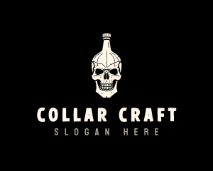 Liquor Bottle Skull logo design