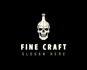 Liquor Bottle Skull logo design