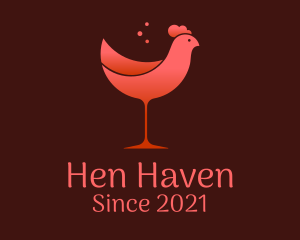 Chicken Wine Glass  logo design