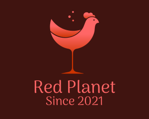 Chicken Wine Glass  logo design