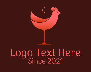 Chicken - Chicken Wine Glass logo design