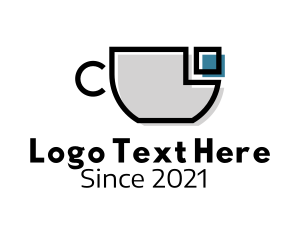 Brewed Coffee - Cubism Coffee CUp logo design