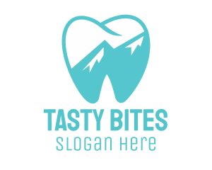 Blue Tooth - Dental Mountain Tooth logo design