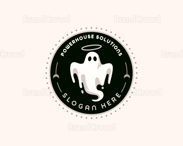 Spooky Halloween Ghost Logo