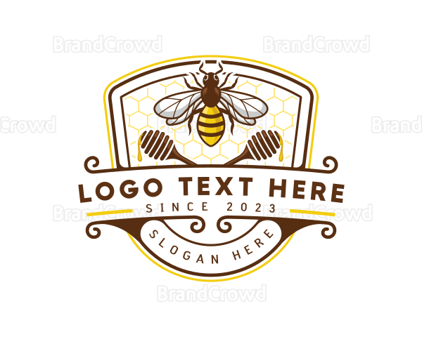 Bee Honeycomb Hive Logo