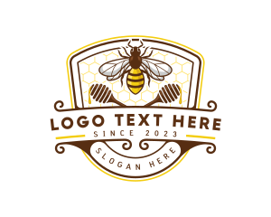 Apiary - Bee Honeycomb Hive logo design