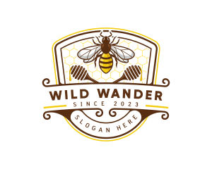 Bee Honeycomb Hive logo design