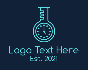 Timer - Laboratory Flask Timer logo design