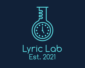 Laboratory Flask Timer logo design