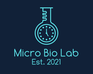 Laboratory Flask Timer logo design