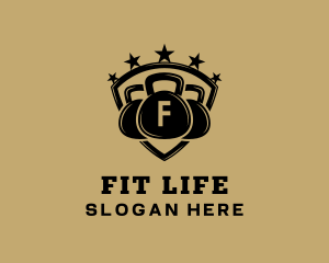 Gym Kettlebell Fitness Sport logo design