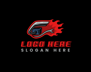 Mechanic - Turbo Wrench Fire logo design