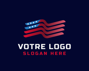 United States - Waving Politics Flag logo design