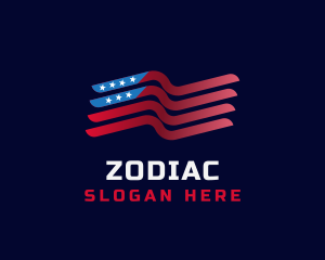 Star - Waving Politics Flag logo design