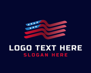 Republican - Waving Politics Flag logo design