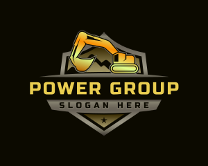 Quarry - Excavator Shield Construction logo design