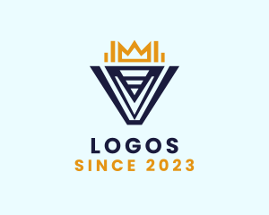 Kingdom - Royal Crown Letter V logo design