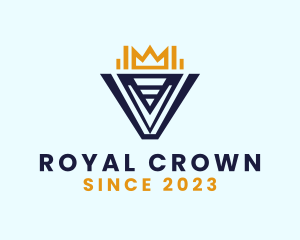 Coronation - Royal Crown Letter V logo design