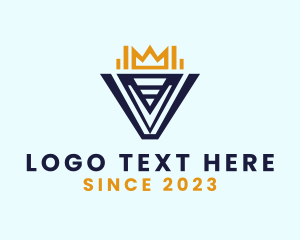 Throne - Royal Crown Letter V logo design