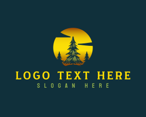 Woods - Pine Tree Nature Forest logo design