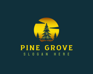 Pine Tree Nature Forest logo design