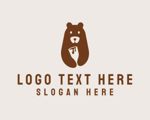 Vegan - Bear Kombucha Drink logo design