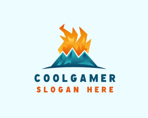 Ice - Gas Flame Mountain logo design