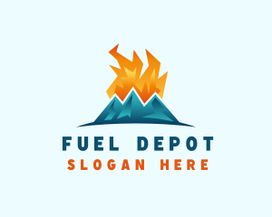 Gas - Gas Flame Mountain logo design