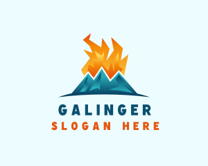 Torch - Gas Flame Mountain logo design