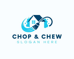 Housekeeping Broom Cleaning Logo