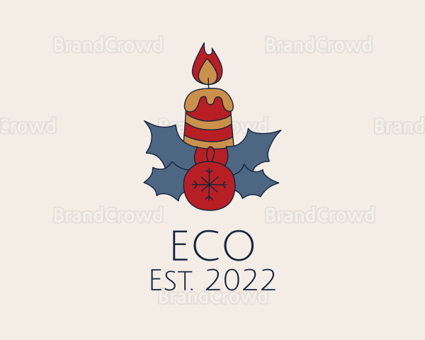 Christmas Candle Decoration Logo