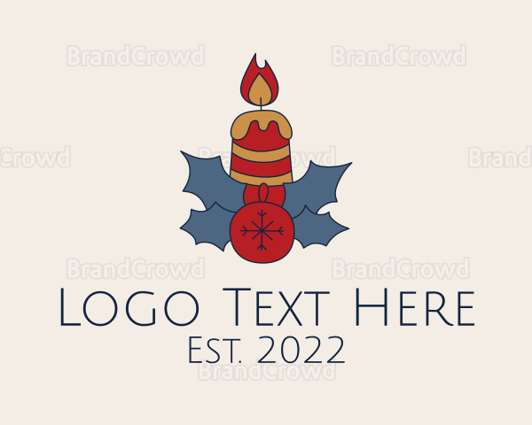 Christmas Candle Decoration Logo