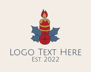 Lamp - Christmas Candle Decoration logo design
